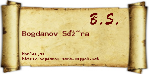 Bogdanov Sára névjegykártya