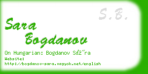 sara bogdanov business card